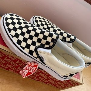 VANS classic slip ons checkerboard